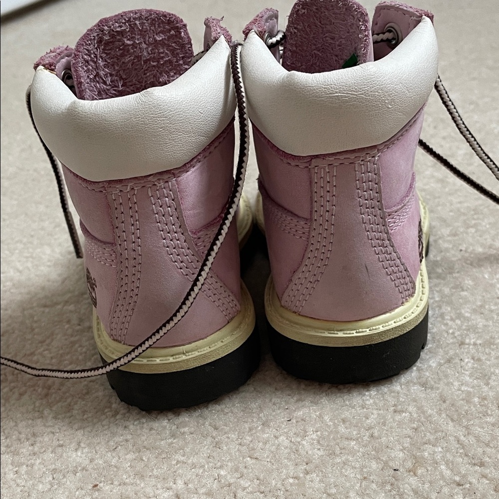 Kids Timberland Pinkish Lavender Lace-Up Ankle Boots - Picture 7 of 7